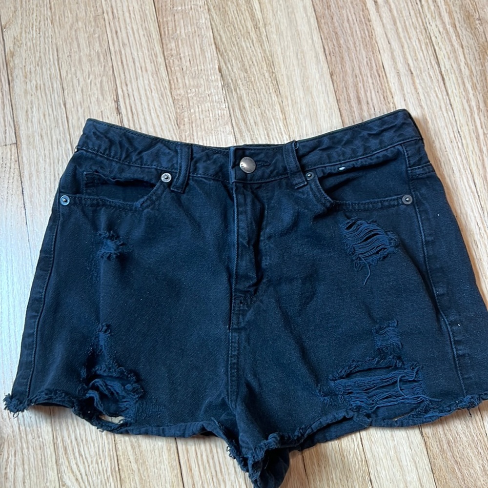 Black Jean Shorts